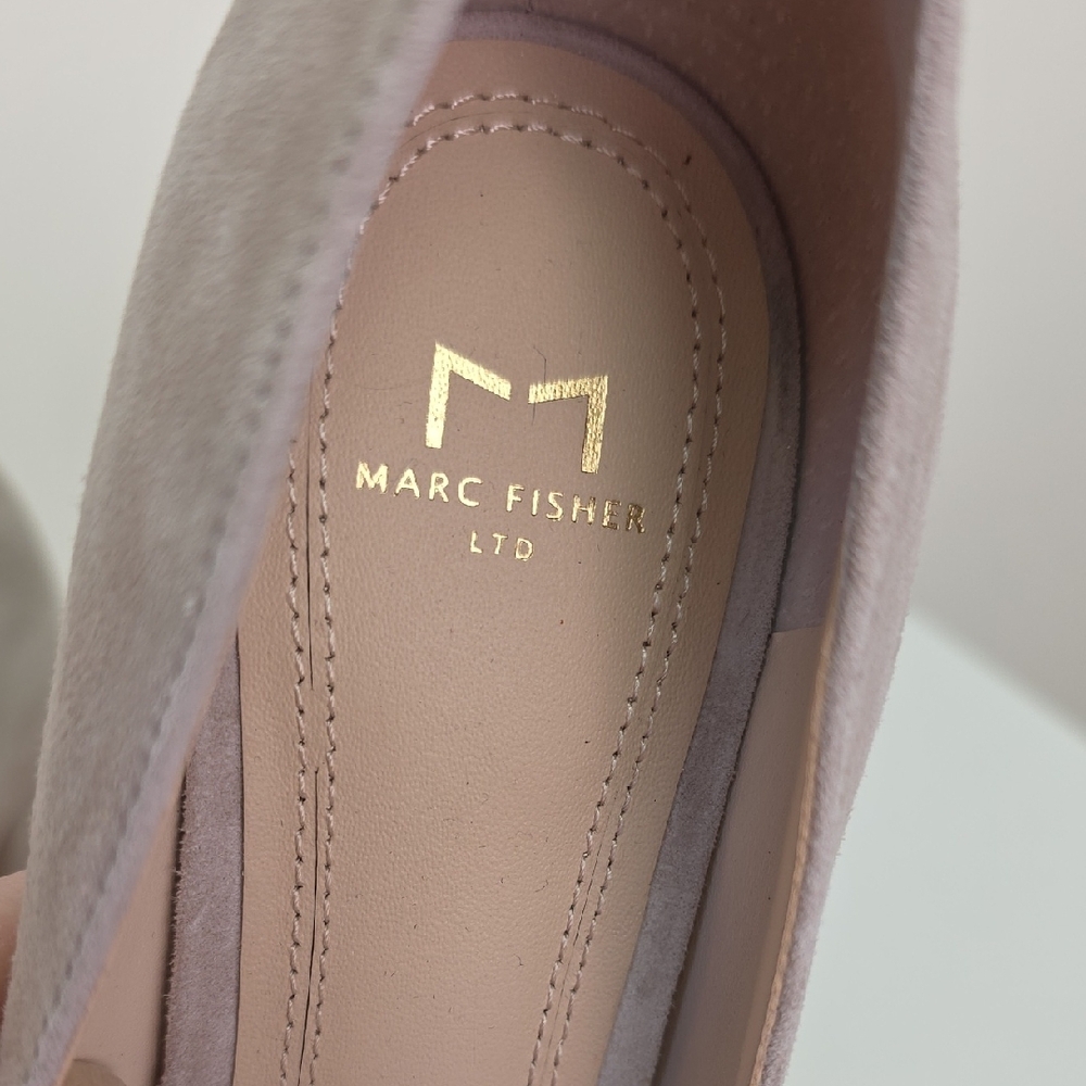 Marc Fisher Taupe Suede Heels.  Size 7 1/2 - Picture 2 of 12